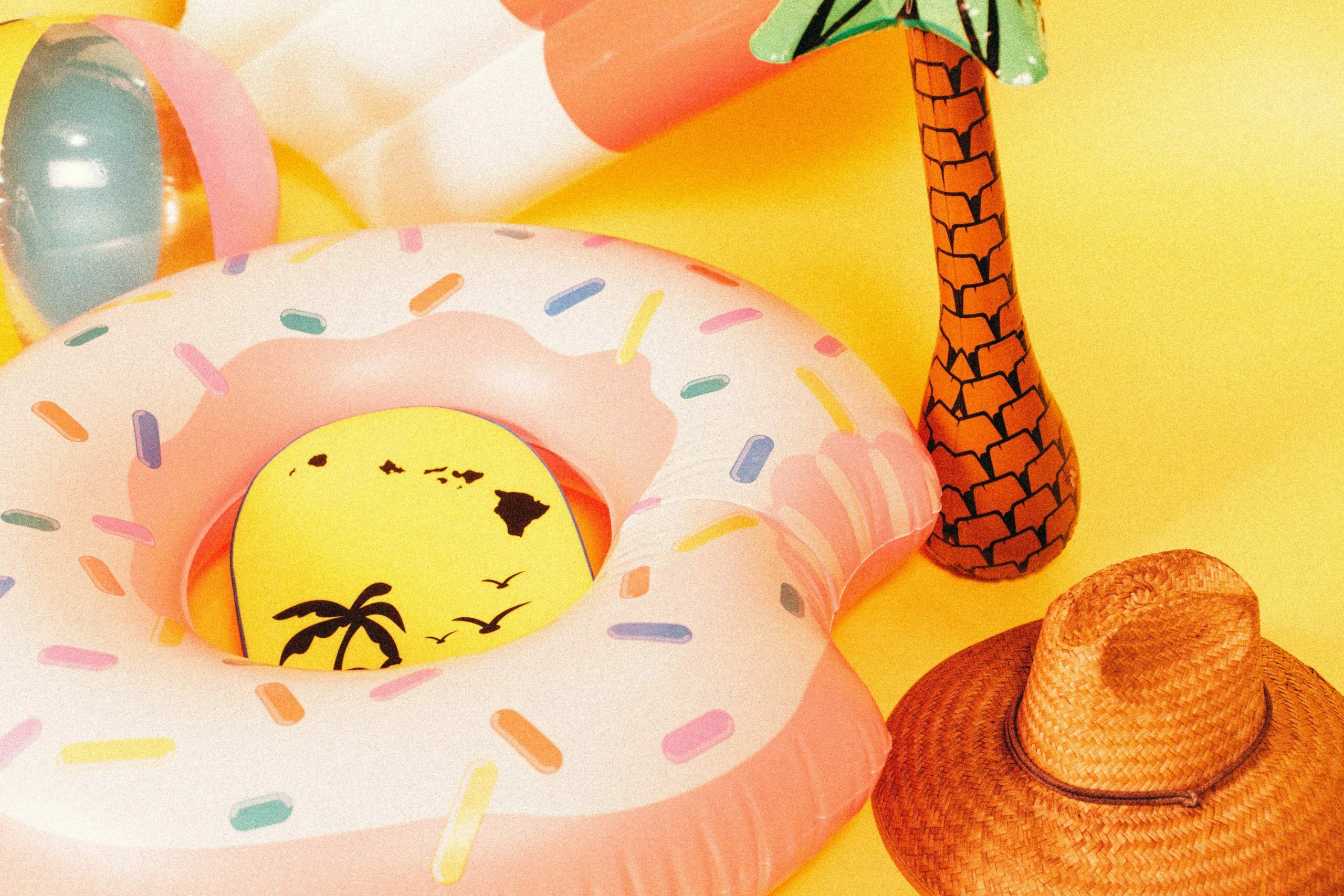 a yellow and pink stuffed animal