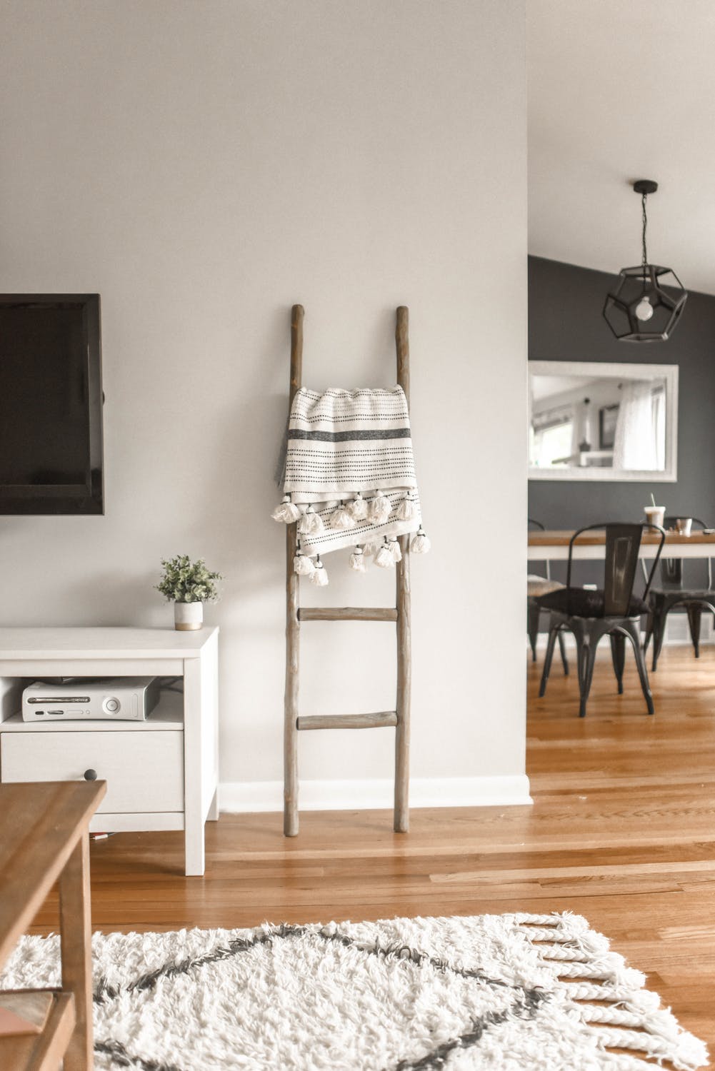 a ladder in a room