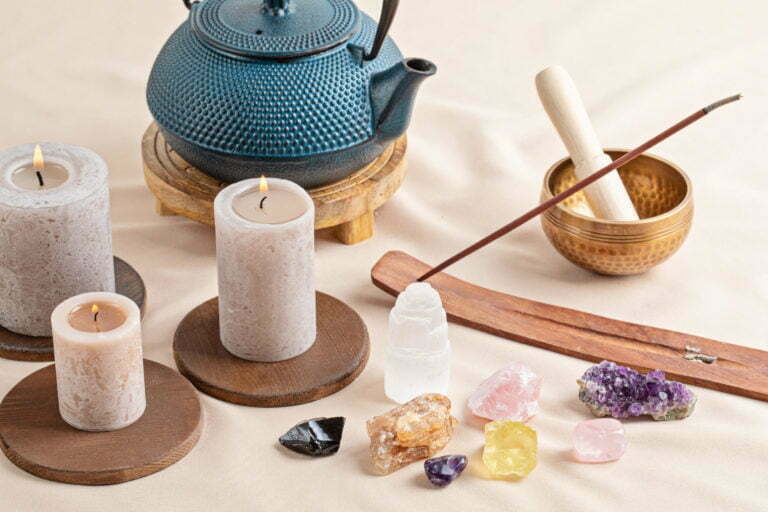 a group of objects on a table